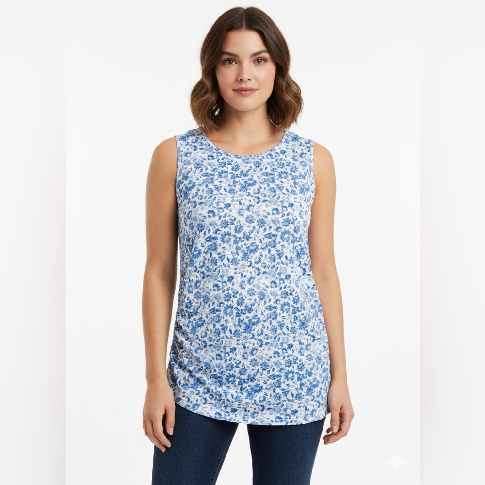 Halogen 1X Floral Sleeveless Top